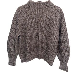 Madewell Sweater Womens Medium Wool Blend Mock Chunky Ribbed Oversized Relaxed